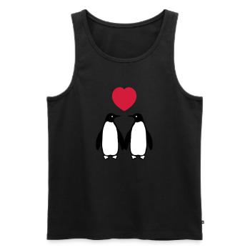 Verliebte Pinguine - Débardeur bio Premium Homme - noir - Devant - AI Model Male 178 light (178cm)