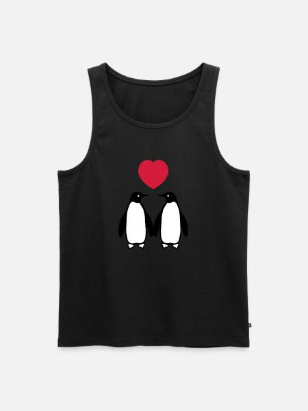 Verliebte Pinguine - Männer Premium Bio Tank Top - Schwarz