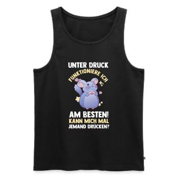Unter Druck Funktioniere Ich Am Besten - Männer Premium Bio Tank Top - Schwarz - Vorne - AI Model Male 178 light (178cm)