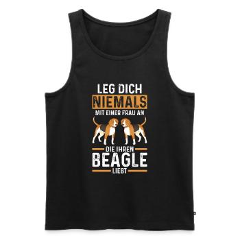 Hund Beagle - Männer Premium Bio Tank Top - Schwarz - Vorne - AI Model Male 178 light (178cm)