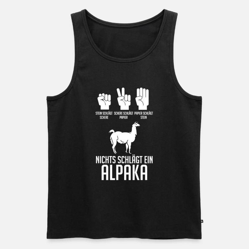 Alpaka - Männer Premium Bio Tank Top - Schwarz