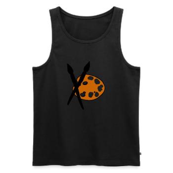 Artist - Painter - Brushes - Men's Premium Organic Tank Top - black - Front - Michal (187cm)