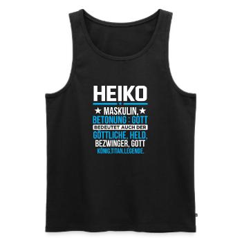 HEIKO - Titan - Männer Premium Bio Tank Top - Schwarz - Vorne - AI Model Male 178 light (178cm)