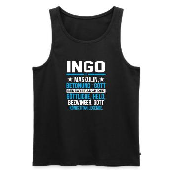 INGO - Titan - Männer Premium Bio Tank Top - Schwarz - Vorne - AI Model Male 178 light (178cm)