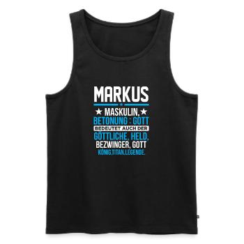 MARKUS - Titan - Männer Premium Bio Tank Top - Schwarz - Vorne - AI Model Male 178 light (178cm)
