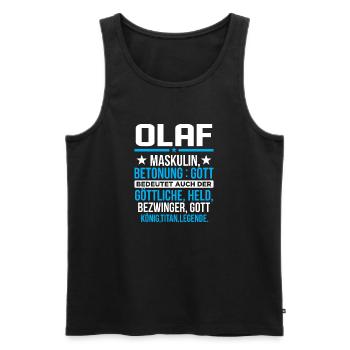 OLAF - Titan - Männer Premium Bio Tank Top - Schwarz - Vorne - AI Model Male 178 light (178cm)