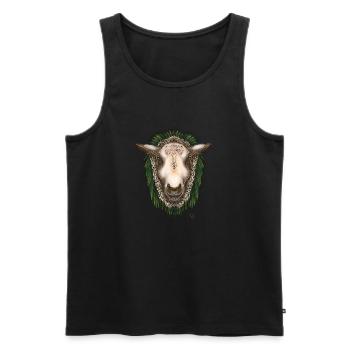 Zed das Schaf von Jon Ball - Männer Premium Bio Tank Top - Schwarz - Vorne - AI Model Male 178 light (178cm)