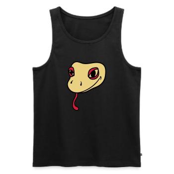tête de gecko lézard reptile de serpent réel - Débardeur bio Premium Homme - noir - Devant - Michal (187cm)