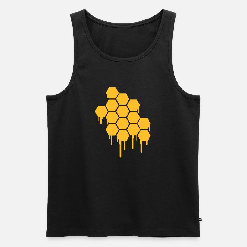 Honeycombs Pattern - Männer Premium Bio Tank Top - Schwarz