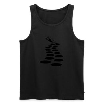 fuss abdruck pfad weg linie strich reihe kunst pun - Männer Premium Bio Tank Top - Schwarz - Vorne - AI Model Male 178 light (178cm)