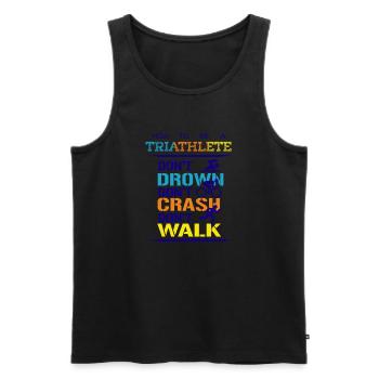 Triathlon - Männer Premium Bio Tank Top - Schwarz - Vorne - AI Model Male 178 light (178cm)