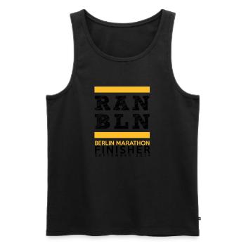 Berlin Marathon Finisher - Männer Premium Bio Tank Top - Schwarz - Vorne - AI Model Male 178 light (178cm)