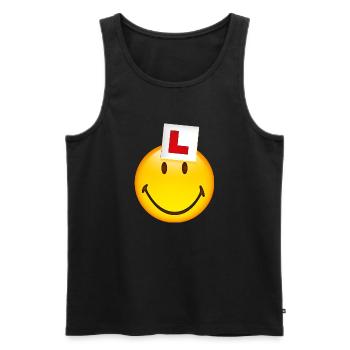 Smiley New Driver - Men's Premium Organic Tank Top - black - Front - AI Model Male 178 light (178cm)
