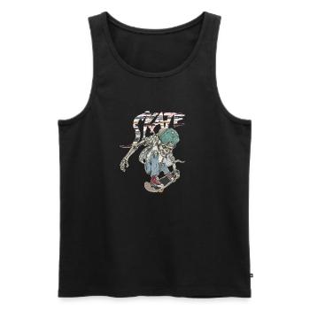 Skate Skull - Men's Premium Organic Tank Top - black - Front - AI Model Male 178 light (178cm)