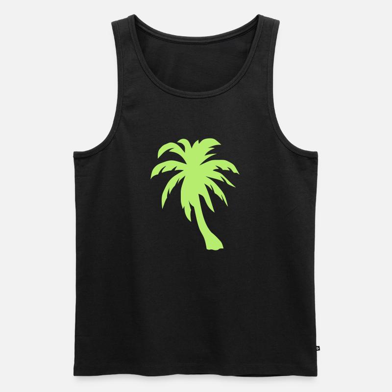 Palmen Baum Palmen - Männer Premium Bio Tank Top - Schwarz