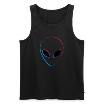 Effet 3D extraterrestre - Débardeur bio Premium Homme - noir - Devant - AI Model Male 178 light (178cm)