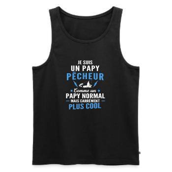 je suis un papy pêcheur / humour papy pêche - Débardeur bio Premium Homme - noir - Devant - Michal (187cm)