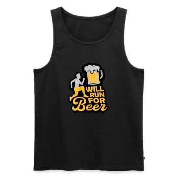 Running for beer - Men's Premium Organic Tank Top - black - Front - Michal (187cm)