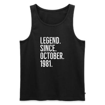 Légende depuis octobre 1981 - Débardeur bio Premium Homme - noir - Devant - Michal (187cm)