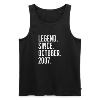 Legend Since October 2007 - Men's Premium Organic Tank Top - black - Front - Michal (187cm)