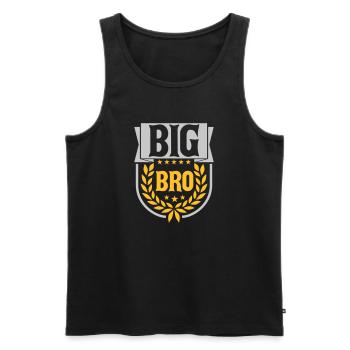 Big Bro Text Logo - Men's Premium Organic Tank Top - black - Front - AI Model Male 178 light (178cm)