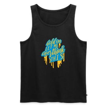 Let me overthink this - Men's Premium Organic Tank Top - black - Front - AI Model Male 178 light (178cm)