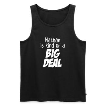Nathan ist eine große Sache - Männer Premium Bio Tank Top - Schwarz - Vorne - AI Model Male 178 light (178cm)