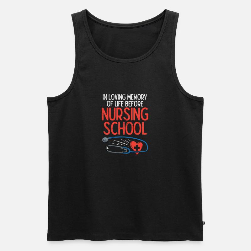 Vor der Krankenpflegeschule - Männer Premium Bio Tank Top - Schwarz
