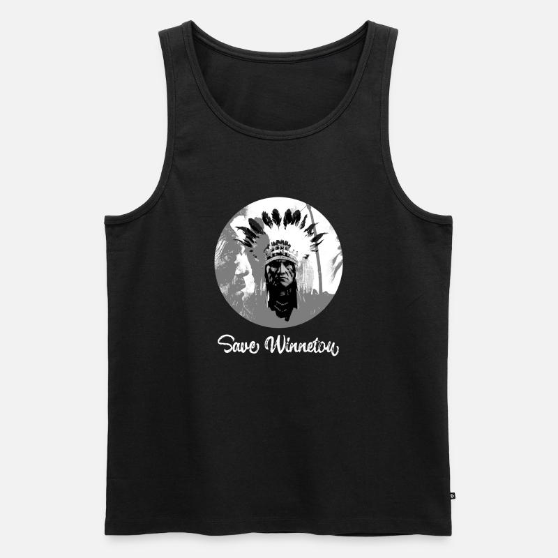 save winnetou,winnetou,indianer,graffiti,kreis, - Männer Premium Bio Tank Top - Schwarz