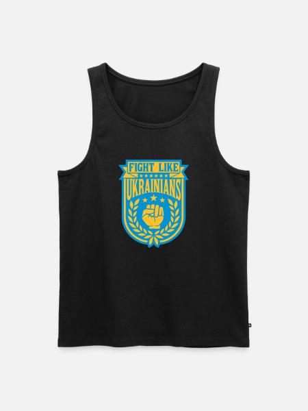 fight like ukrainians quote - Men's Premium Organic Tank Top - black
