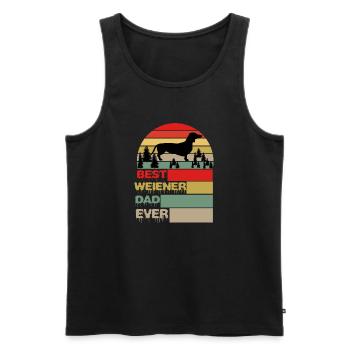 Best Weiner Dad Ever Halloween Dog Gifts - Men's Premium Organic Tank Top - black - Front - AI Model Male 178 light (178cm)