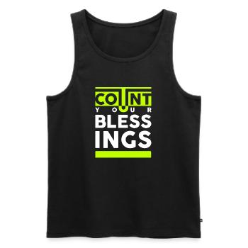 Count your blessings. Count your blessings - Men's Premium Organic Tank Top - black - Front - AI Model Male 178 light (178cm)