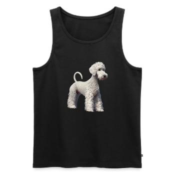 Bedlington Terrier Hund - Bedlington Terrier - Männer Premium Bio Tank Top - Schwarz - Vorne - AI Model Male 178 light (178cm)