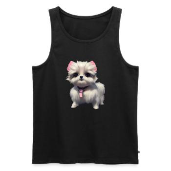 Malteser Hund - Malteser - Männer Premium Bio Tank Top - Schwarz - Vorne - AI Model Male 178 light (178cm)