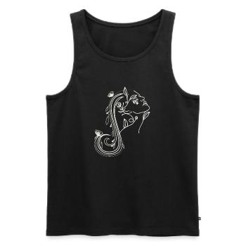 SILHOUETTE DER FRAU MIT PFLANZEN - Männer Premium Bio Tank Top - Schwarz - Vorne - AI Model Male 178 light (178cm)