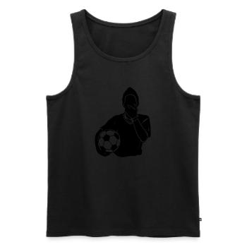 Menschenrechte Fussball Turnier Demonstration Mund - Männer Premium Bio Tank Top - Schwarz - Vorne - Michal (187cm)