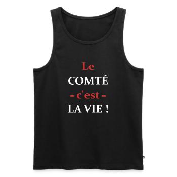 Le comté c'est la vie - Débardeur bio Premium Homme - noir - Devant - Michal (187cm)