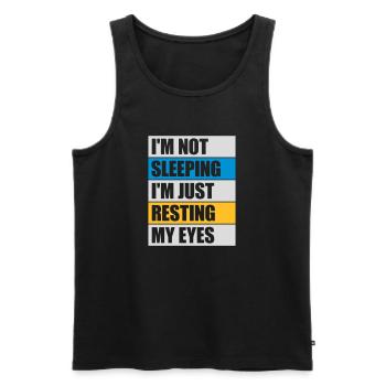im not sleeping Zitat - Männer Premium Bio Tank Top - Schwarz - Vorne - Michal (187cm)