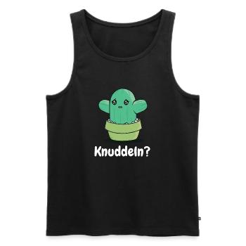 Kaktus zum Knuddeln- Lustiger süßer Kaktus - Männer Premium Bio Tank Top - Schwarz - Vorne - Michal (187cm)