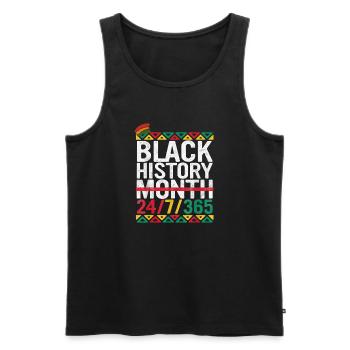 Black History Month 2023 - Men's Premium Organic Tank Top - black - Front - AI Model Male 178 light (178cm)