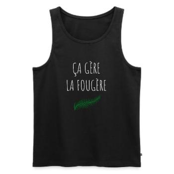 ça gère la fougère - Débardeur bio Premium Homme - noir - Devant - Michal (187cm)