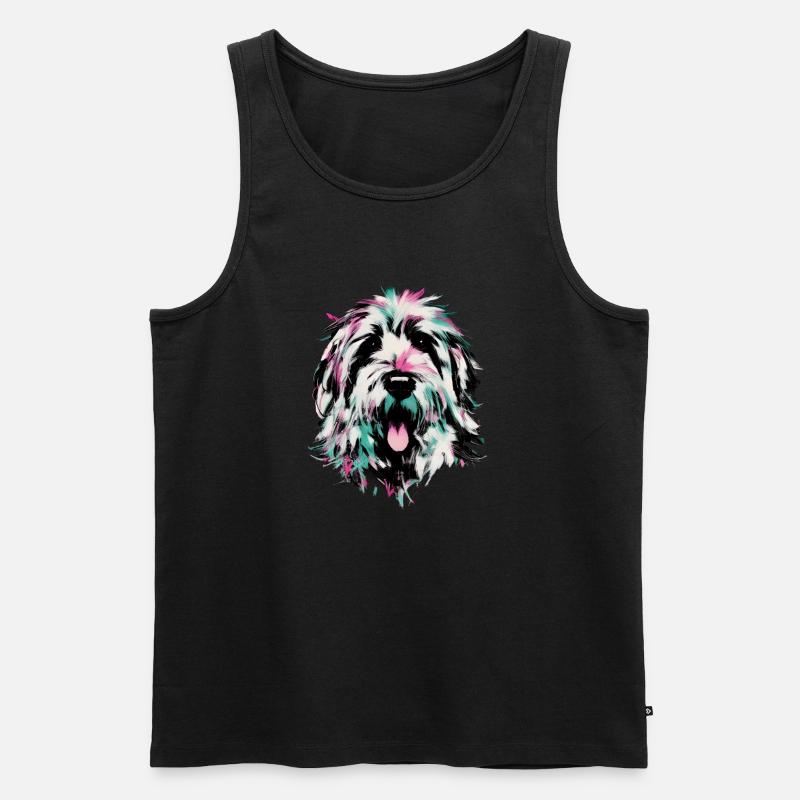 white cockapoo portrait - Männer Premium Bio Tank Top - Schwarz