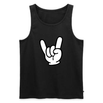 Rock Hand - Männer Premium Bio Tank Top - Schwarz - Vorne - Michal (187cm)