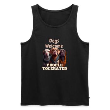 Lovers Dogs, Funny dogs art, dogs lover - Männer Premium Bio Tank Top - Schwarz - Vorne - Michal (187cm)