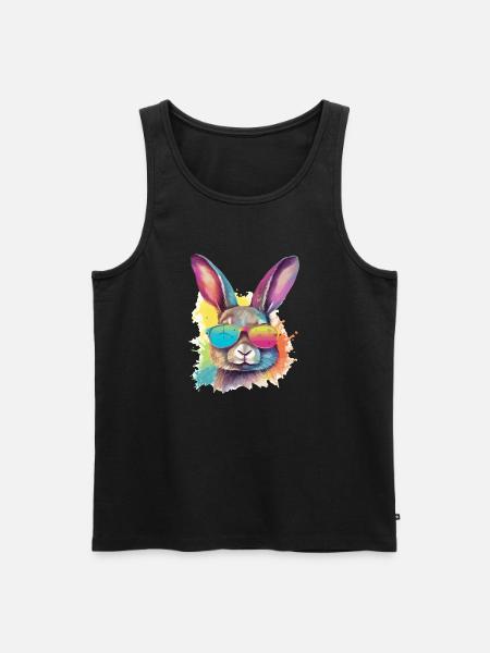 Timo the bespectacled rabbit - Men's Premium Organic Tank Top - black
