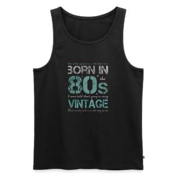 the eighties 80s 80s - Men's Premium Organic Tank Top - black - Front - AI Model Male 178 light (178cm)
