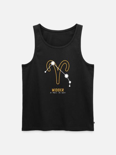 Sternzeichen Illustration Widder - Männer Premium Bio Tank Top - Schwarz