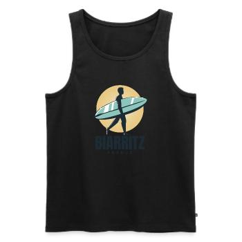 Biarritz Frankreich Beach Surfer - Männer Premium Bio Tank Top - Schwarz - Vorne - AI Model Male 178 light (178cm)