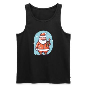 Santa Claus im Schnee - Männer Premium Bio Tank Top - Schwarz - Vorne - Michal (187cm)