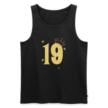 19th Anniversary Golden Crown - Men's Premium Organic Tank Top - black - Front - AI Model Male 178 light (178cm)